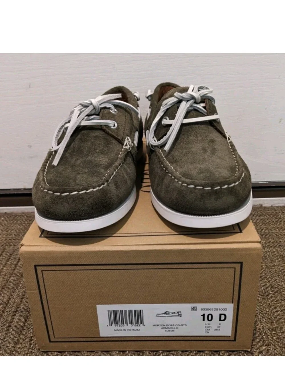 Polo Ralph Lauren Merton Suede Boat Shoe , Green, Men's Size 10 New With Box